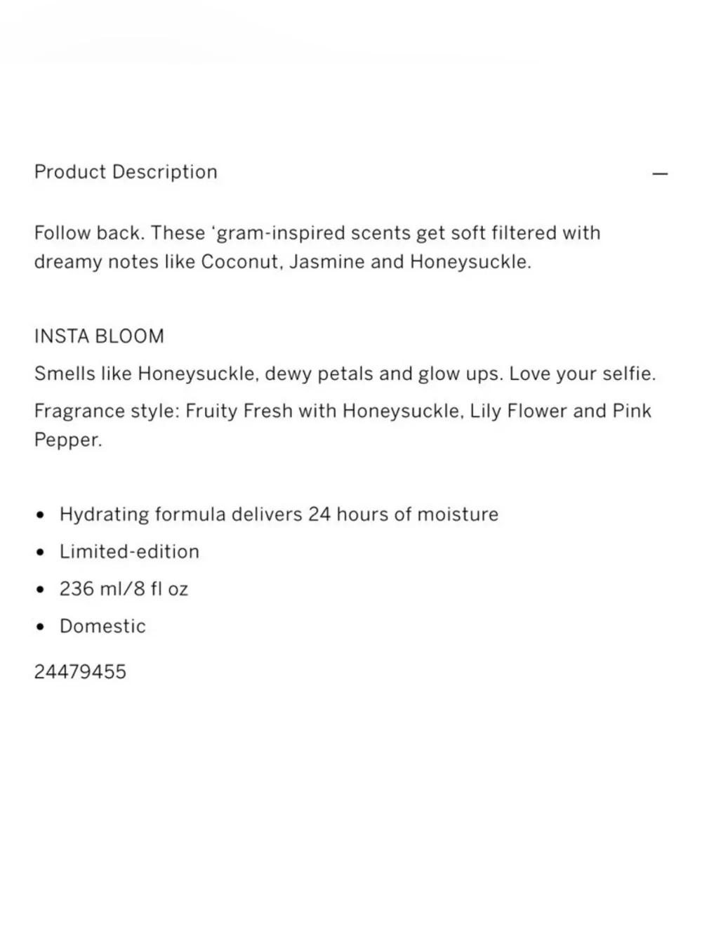 Victoria’s Secret PINK Insta Bloom Scented Lotion ~ 8 fl.oz.